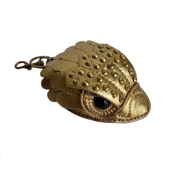 Kurt Geiger Eagle Head Bag Charm Bird Leather Coin Purse Keyring Key Chain NEW - Picture 2 of 11